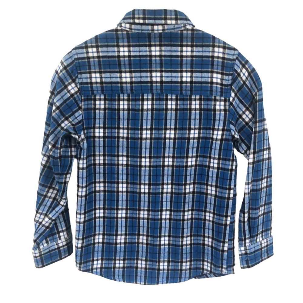 Wes & Willy Blue Plaid Heavy Flannel Shirt Boys S 8 - Picture 4 of 4